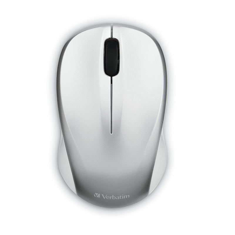 Verbatim Silent Wireless Blue LED Mouse - Silver Silver Mouse