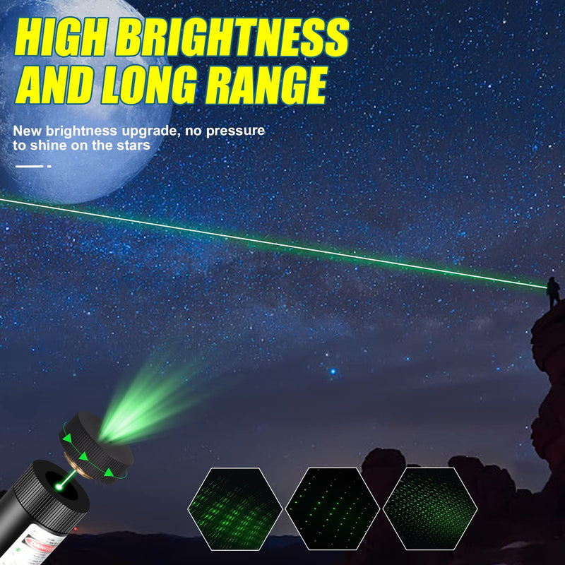 Gree Laser Pointer, Long Range High Power Laser Pointer 10000 Feet Visible Green Beam, Rechargeable Green Laser Pointer High Power for Presentations…