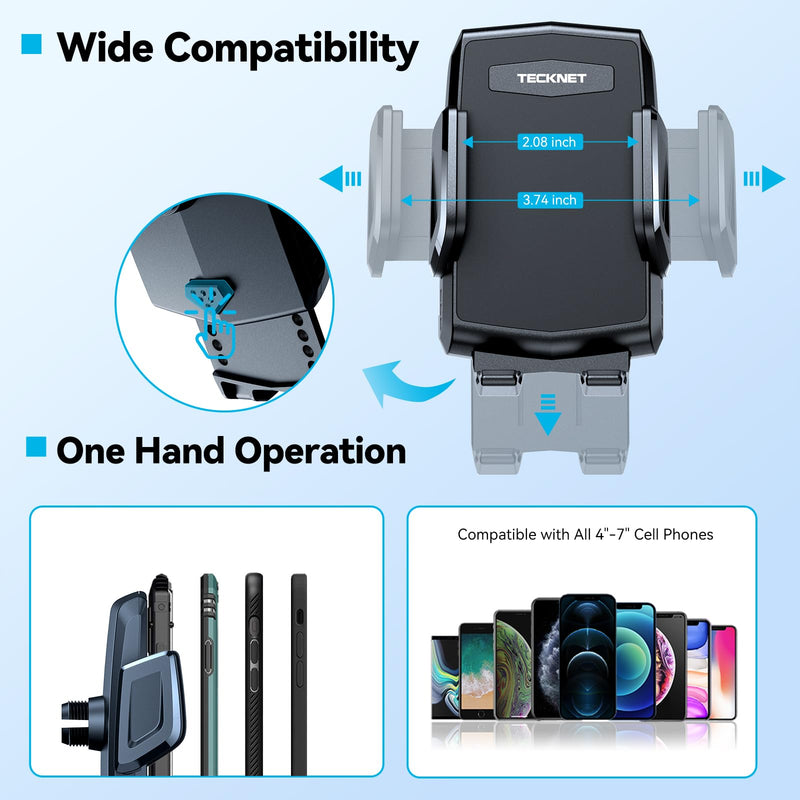 TECKNET Cup Holder Phone Holders, Adjustable Cup Holder Phone Mount | Flexible Gooseneck with Expandable Base for Stable Hands-Free Navigation and Driving Fits Most Car Cup Holders and All phones