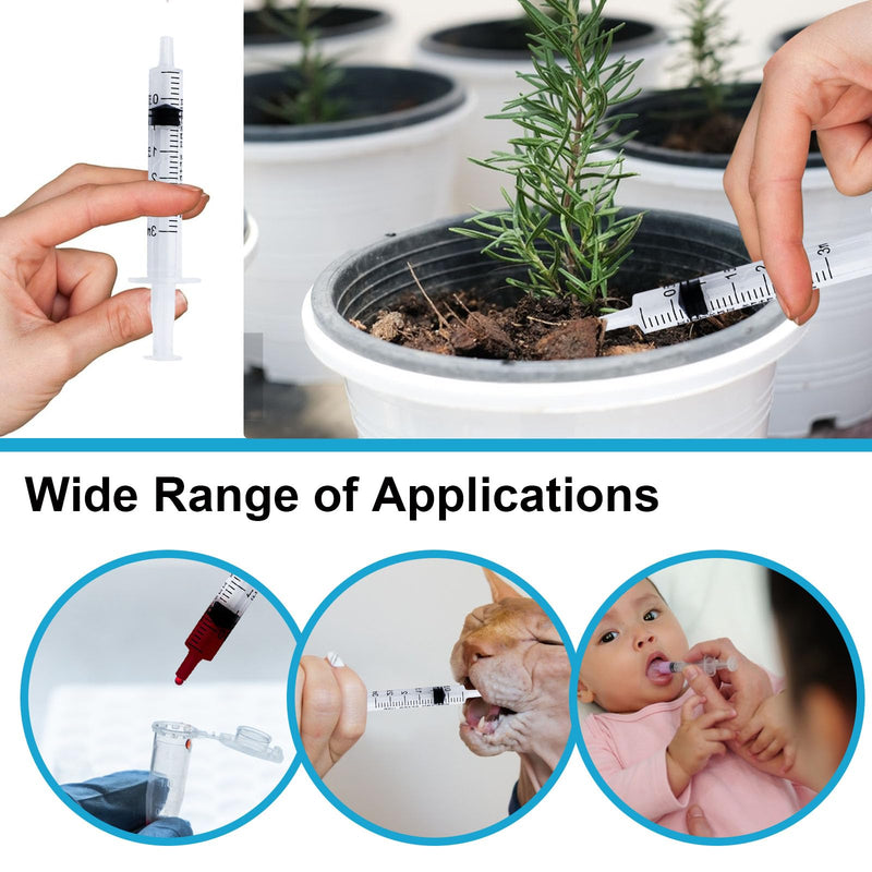 HXC Syringes 3 ml Plastic Syringe Pack of 24 Colostrum Syringe with Lid Food Syringe Disposable Syringes Individual Package 2 ml Syringe Sterile for Newborn Animal Feeding Lab 3ml
