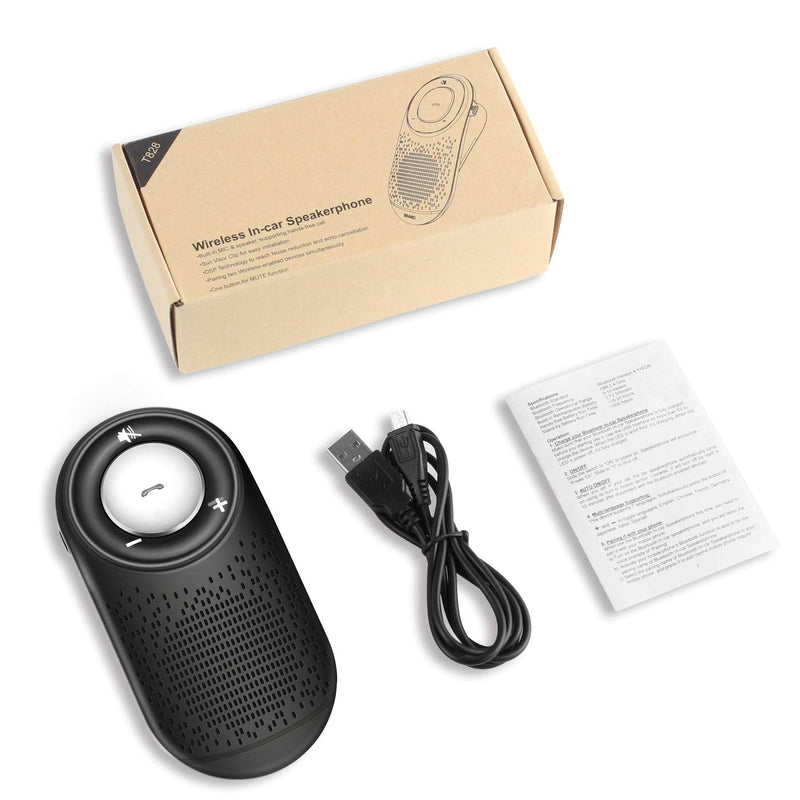 Bluetooth Cell Phone Car Speakerphones TIANSHILI Wireless HandsFree Talking Visor Clip Car Kit Auto On Off,Dual Link Connectivity with Siri Google Assistant