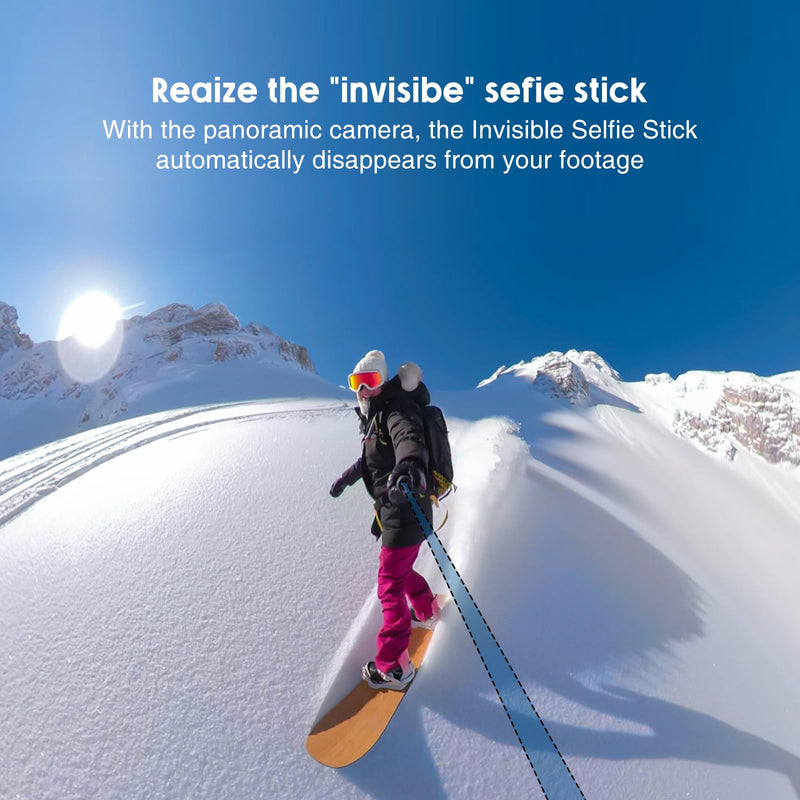 118"/3.0m Invisible Selfie Stick Carbon Fiber, 9.8ft Extended Super Long Pole Compatible with Insta360 X4 X3 ONE X2, ONE R, ONE X, ONE GO 3S 3 2 Action 360 Camera (17 to 118")