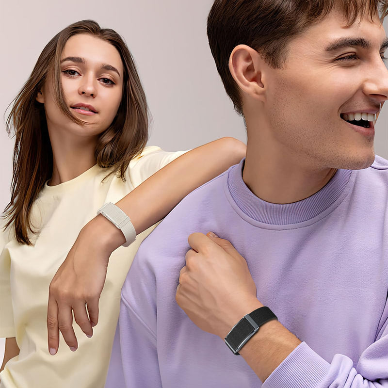 Smart Bracelet for Women and Men with 2 Bands, Screenless Fitness Tracker No Screen Lightweight for 100+ Sports IP68 Waterproof Wearable Activity Wristband Heart Rate Sleep Monitor Black