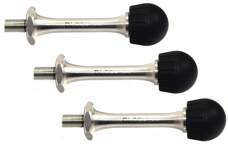 Set of 3 10mm Thread 91mm Stiletto Spike Feet Rustproof SS Stainless Steel Compatible with Sirui 10mm Tripod 3/8" Universal w Removable Covers Saltwater Safe