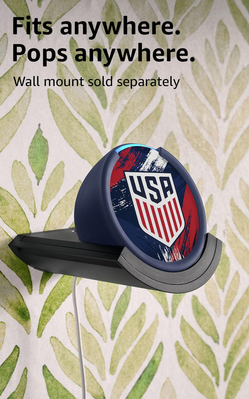 Amazon Echo Pop (newest model) | Officially Licensed U.S. Soccer Limited-Edition (Blue) U.S. (Blue)