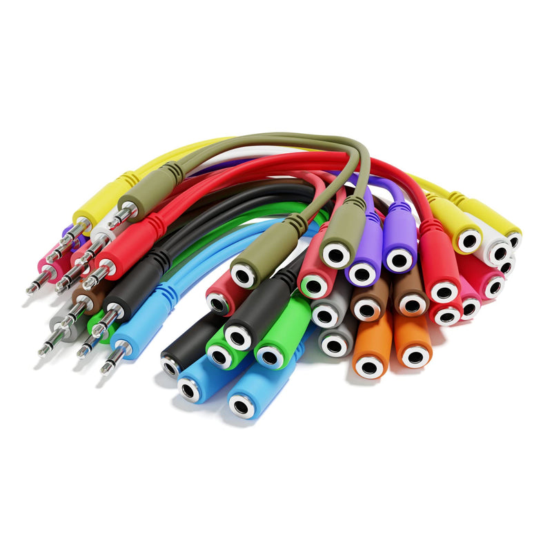 Mono Splitter Y Patch Cables - TS 3.5mm 1/8" Eurorack Synth Synthesizer [13-Pack] 13-Pack