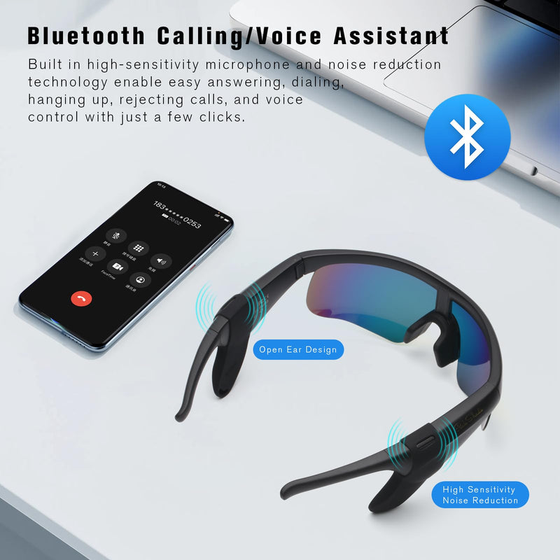 Bluetooth Sunglasses, Polarized UV400 Open-Ear Audio Glasses | Smart Glasses, 8H Playtime, Hands-Free Calls, Music & Voice Control, 52g Lightweight TR90 Frame, IPX5 Waterproof Sport Fit Orange/Orange