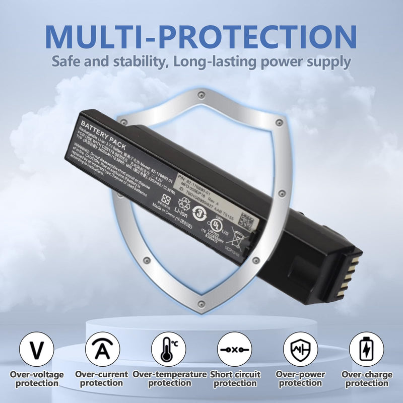 Replacement for Zebra DS8178 Scanner Battery: for DS8100 DS8178 DS8170 DS6878-SR Handheld Barcode Scanner Battery 82-176890-01 Lithium ion 3400mAh