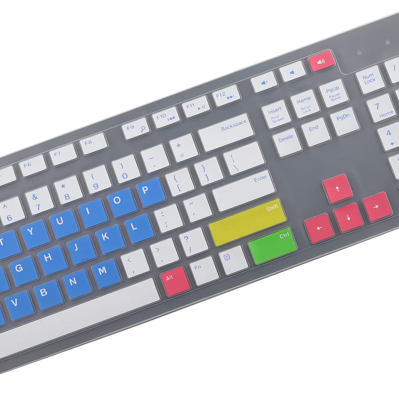 Keyboard Cover for Dell KM636/KB216/Dell Optiplex 5250 3050 3240 5460 7450 7050/Dell Inspiron 3475/3670/3477 Dell Inspiron 27 7000 7700 7790, Inspiron 24 5000 5400 5490 All-in-One Keyboard Cover-CB Candy Blue