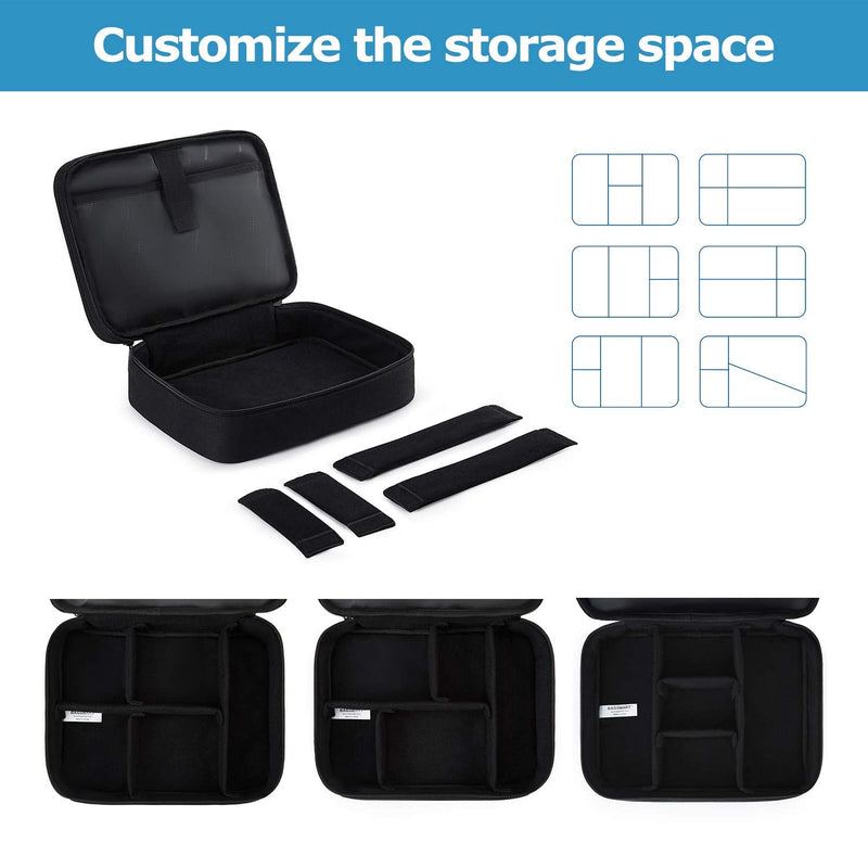 BAGSMART Electronic Organizer,Large Double Layer Cable Bag,Travel Organizer Bag,Electronics Accessories Storage Cases for iPad,Cables,Chargers,Hard Drive,Game Cards Black