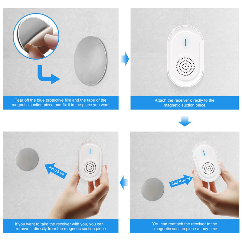 CallToU Wierless Caregiver Pager Call Button Emergency Button Systems Call Bell for Elderly/Visually Impaired/Patients/Disabled Elderly Monitoring (600+ ft) CC06 1-1 US