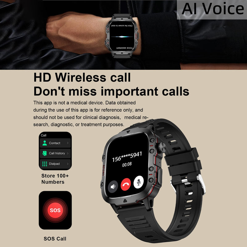 Tocelffe Smart Watch for Men(Answer/Make Call), IP68 Waterproof Sports Smartwatch Outdoor with Heart Rate, Sleep Monitor, Fitness Tracker