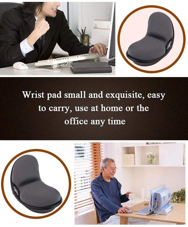 LINGSFIRE Memory Foam Mouse Wrist Rest Keyboard Wrist Rest Pad Anti-skid Mousepad Support Wrist Rest Mat for Office Computer Laptop Mac- Durable Comfortable Lightweight Easy Typing Pain Relief (Black) Black