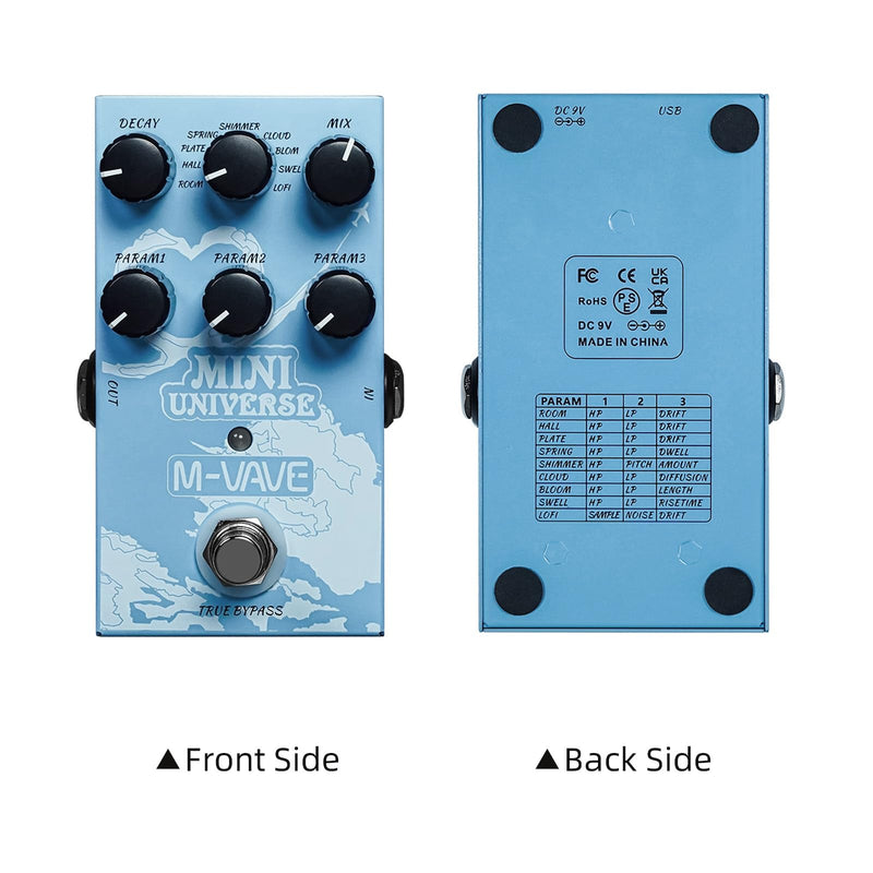 Mini Universe Digital Reverb Pedal 9 Reverb Digital Effects Room/Shimmer/Lofi/Spring Reveb Effect Pedals Guitar Pedal True Bypass
