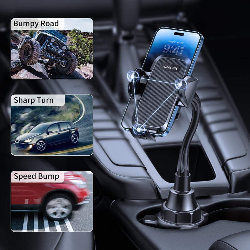 miracase Cup Holder Phone Mount for Car, Universal Phone Holders for Your Car, Gooseneck Adjustable Car Cup Cell Phone Mount for iPhone Samsung Google and All 4.0-7.2 inches Smartphones