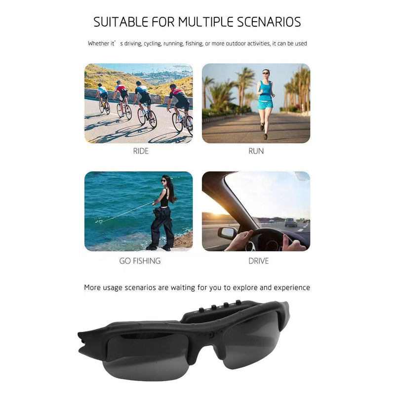 XUMIUZIY Smart Glasses with Camera, 1080P HD WiFi Video Recording Glasses, Bluetooth Audio Polarized Sunglasses, 140 Wide Angle Lens, Photo Taking,for Sports, Travel