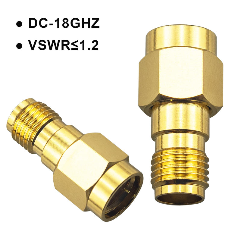Boobrie High SMA Female to RP SMA Male DC-18GHz Gold Plated Adapter RP-SMA Male to SMA Female SMA Male to RP-SMA Connector for FPV Drone Signal Booster Wireless LAN Device Pack of 2