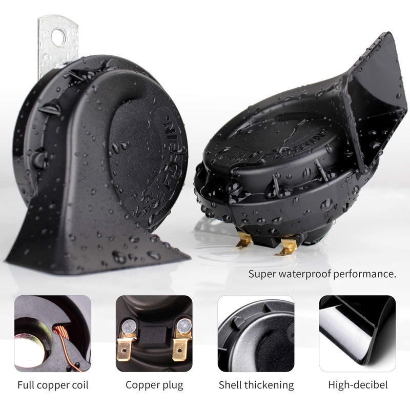 FARBIN Horn for Chevrolet Series,12V Car Horn Loud Dual-Tone Electric Snail Horn Kit with Relay Harness and 2Pcs Horn Adapter Harness