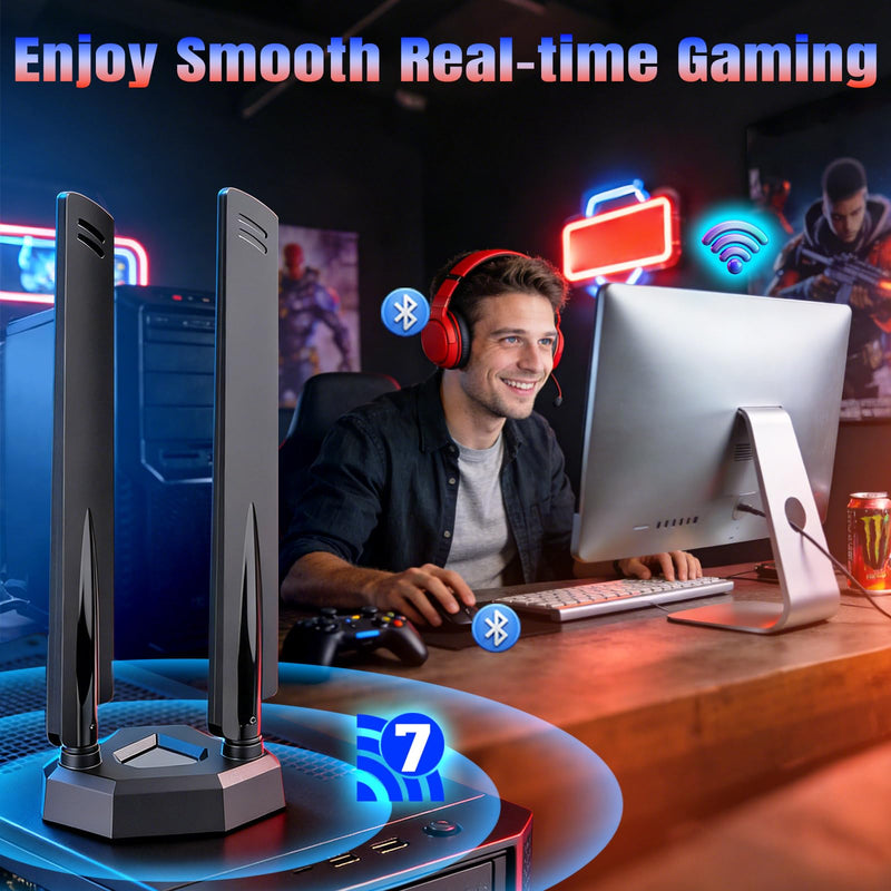 [AUSTRALIA] - Eightwood WiFi 7 Antenna Tri-Band 6GHz 5GHz 2.4GHz RP-SMA Antenna with Magnetic Base for PC Desktop Computer Gaming Motherboard PCIe Bluetooth Card WiFi 7 Router wifi 7 antenna/rp-sma connector 