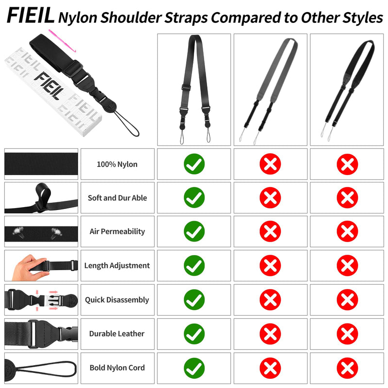 Adjustable Shoulder Strap, Nylon Camera Strap, Comfortable Neck Strap for iPad, Cellphone Tablet, Camera, Laptop, Binocular, Luggage Bag (Black Universal Lanyard) 1 Pack-Black