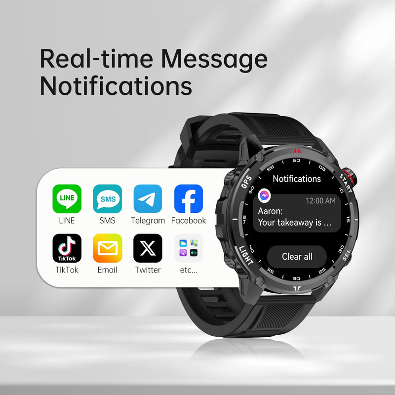 Smart Watch for Women Men, GPS Bluetooth Calling Fitness Tracker | 1.43" AMOLED Touchscreen Smartwatch for Android iOS, Heart Rate SpO2 Sleep Monitor, 150+ Sport Modes, IP68 Waterproof