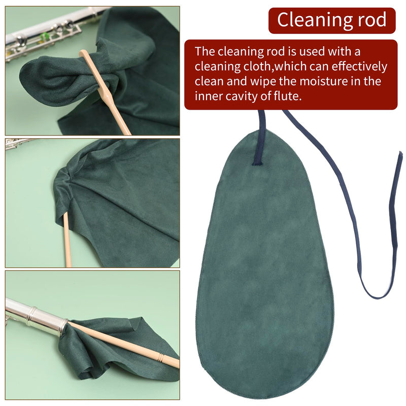 [AUSTRALIA] - Flute Cleaning Kit 9-in-1 with Key Oil and Microfiber Swab, Professional Woodwind Care Set for Flute and Piccolo Maintenance, Includes Cleaning Rod, Mouthpiece Brush and Screwdriver, 6.4oz 
