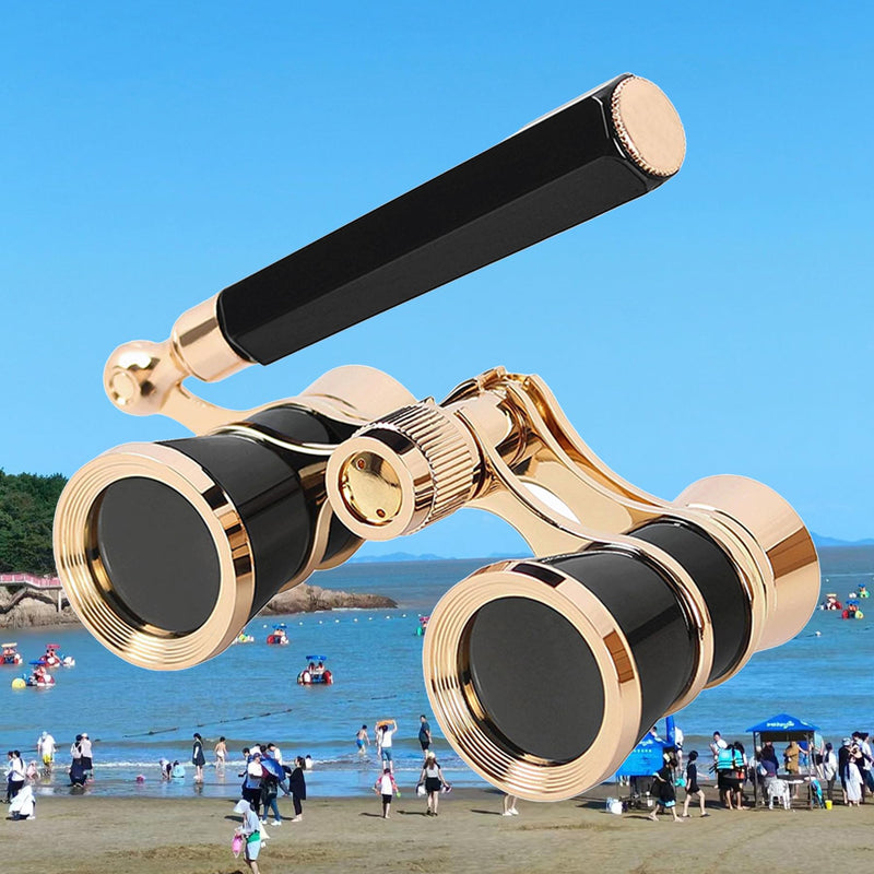 [AUSTRALIA] - Yourelexit® Opera Glasses Binoculars 3X25 Lorgnette Theater Glasses Optical BK9 Mini Compact Lightweight Built-in Foldable Adjustable Handle Vintage for Adults Kids Women in Musical Concert Cinema 