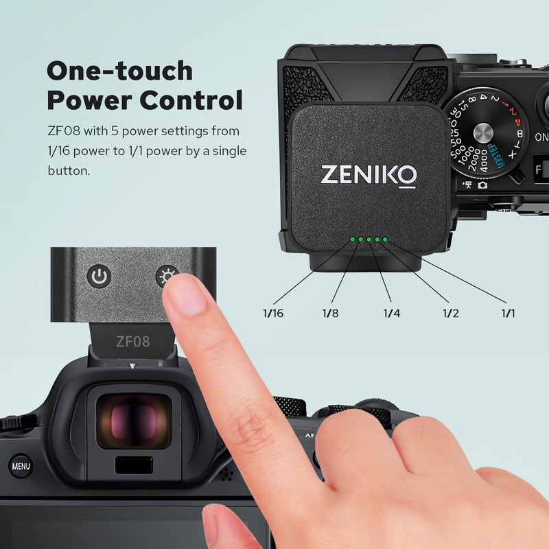 [AUSTRALIA] - Zeniko ZF08 Aluminum Mini Flash Speedlite, 440 Full-Power On Camera Flash,CCT 6500K±200K Small Camera Flash for Canon/Fuji/Sony zv1/Sony zve10/Nikon/Panasonic Olympus Pentax/3s Recycle(Black) Black 