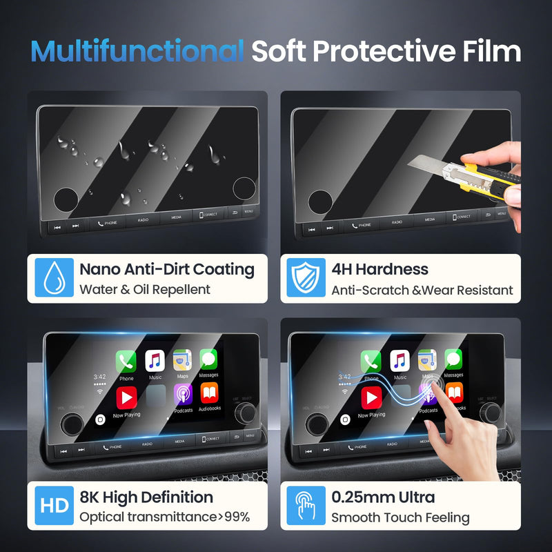 2PCS 7-Inch Screen Protector for 2023-2025 Honda HRV (Not for 9-inch EX-L) | Touchscreen Protective Soft Film for HR-V Accessories, Anti Glare & Fingerprint Navigation Screen, Ultra HD Clear Film transparent