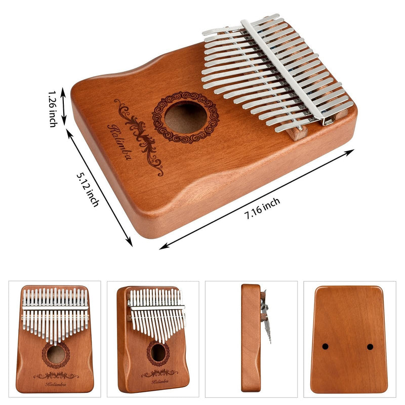 [AUSTRALIA] - Kalimba Thumb Piano 17 Keys, Finger Piano Musical Instruments, Mbira Music Kids Gifts Adult Beginners Hand Pianos Brown 