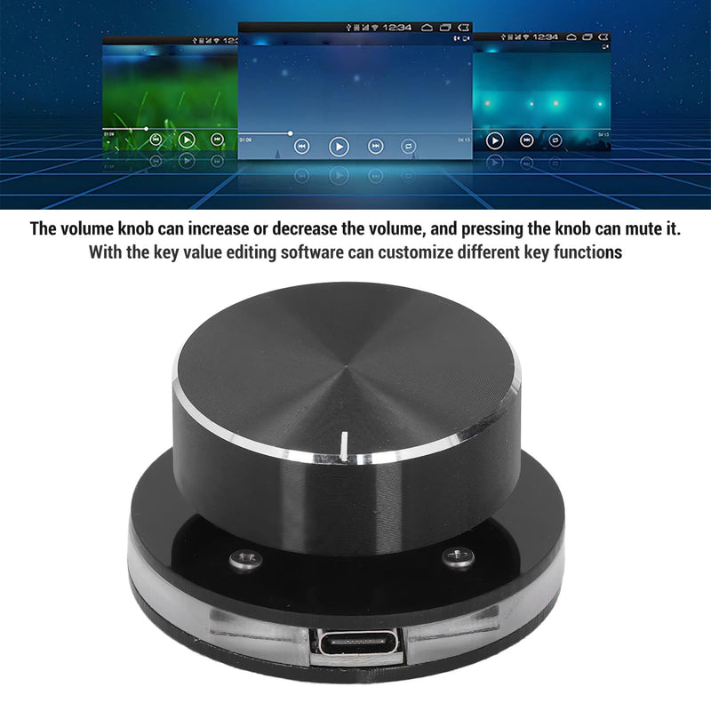 Dpofirs USB Volume Control, Multimedia Sound Controller Knob, with RGB Light, PC Volume Control Knob, with One Key Mute Function, Type C External Media Adjustment Controller