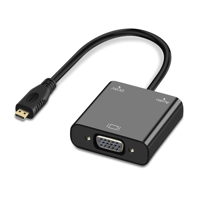 avedio links Micro HDMI to VGA Adapter, Active Micro HDMI to VGA Video Converter with 3.5mm Stereo Audio, Micro HDMI to VGA Cable (Male to Female) Compatible with Laptop, Projector, HDTV, Chromebook