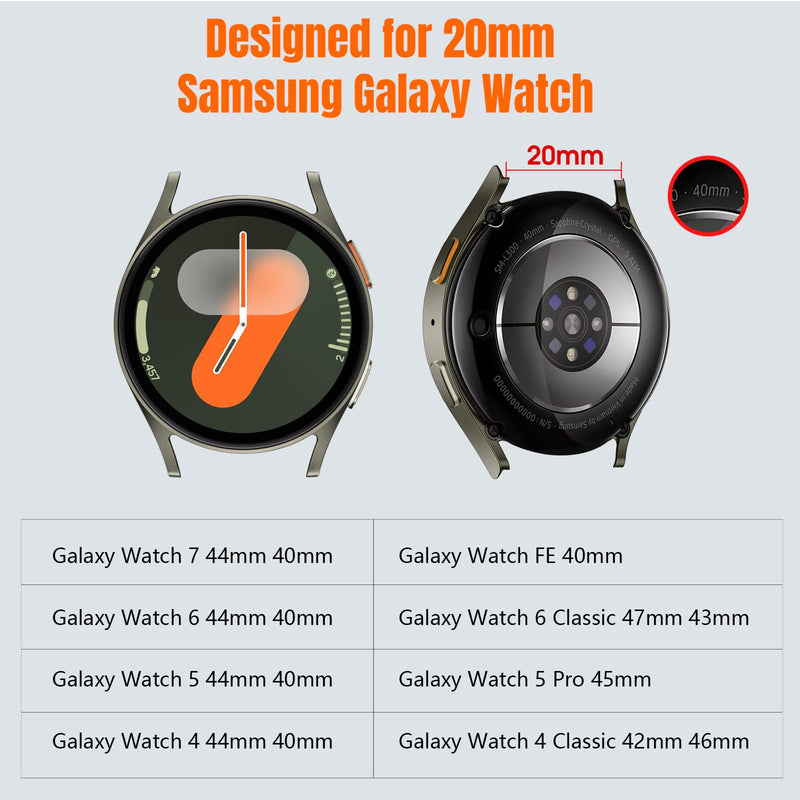Bandletic Magnetic Bands Compatible with Galaxy Watch 20mm No Gap