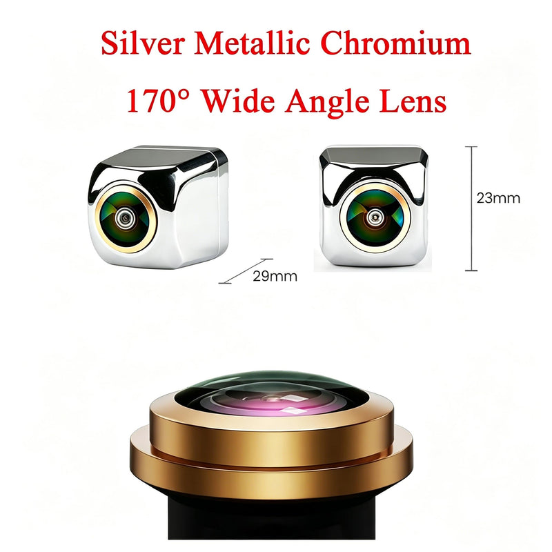 AHD 1080P/CVBS Car Rear View Fisheye Lens License Plate Camera with RCA Cable & Vehicle Camera for Hyundai Santa Fe/ ix45/ Maxcruz/KIA Carens RP MK3/KIA Rondo RP & HD Silver Backup Camera