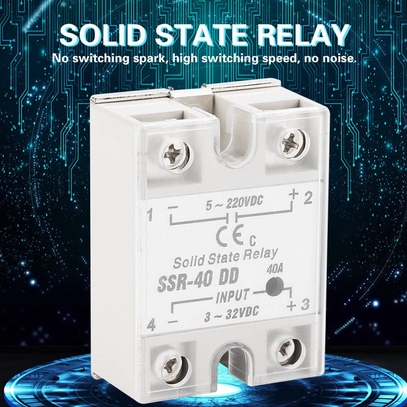 Jadeshay Solid State Relay SSR-40 DD 40A 5-220VDC SSR Solid State Relay Module for Industrial Automation Processes SSR40