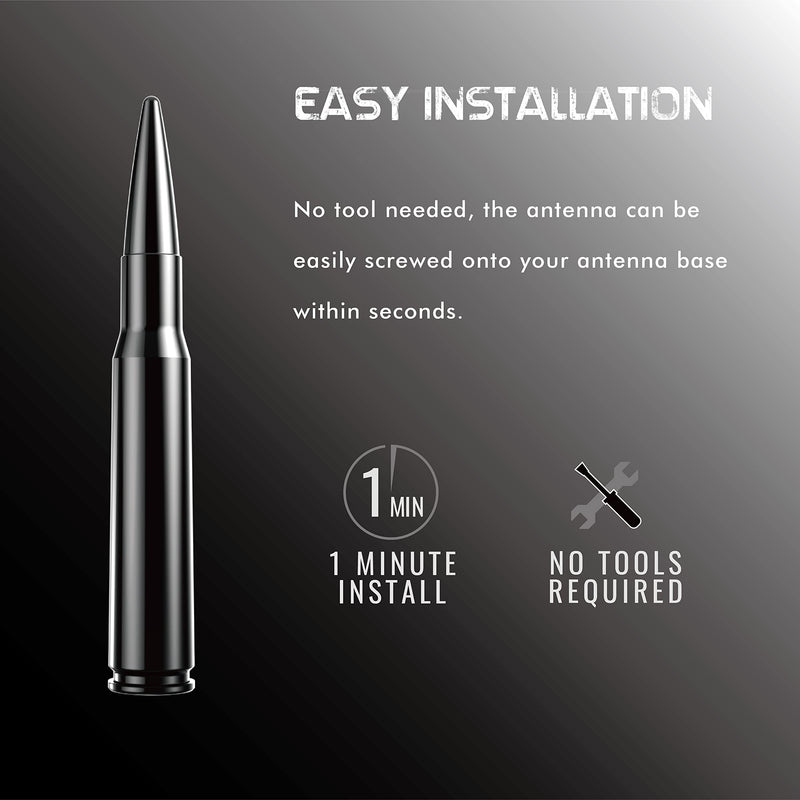 [AUSTRALIA] - RYDONAIR Short Antenna Compatible with Chevy & GMC Trucks All Years Model, Internal Copper Coil for Enhanced Reception, Car Wash Proof, 50 Cal ABS Antenna Replacement 