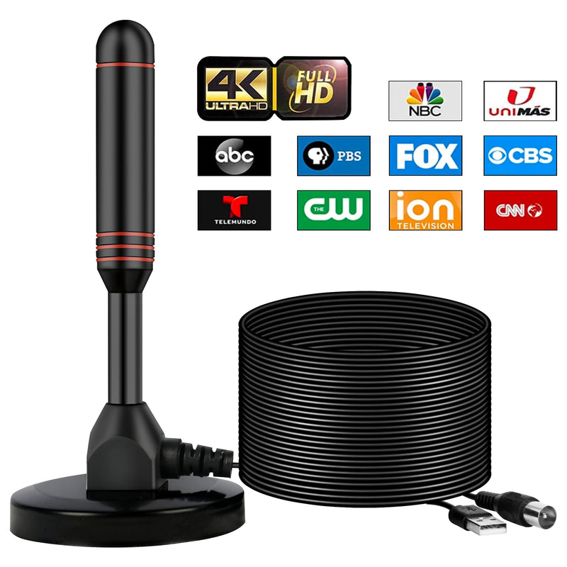 [AUSTRALIA] - TV Antenna Indoor Antenna for Smart TV with 2 Amplifier Signal Booster for Long Range Reception and All Smart TVs HD Digital Antenna for Local Channels Supports 4K 1080p(Red) Red 