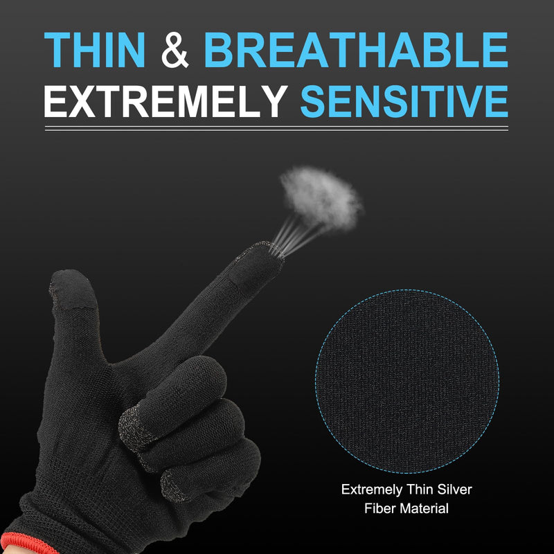 MECCANIXITY Gloves Touch Screen Sticker Ultra High Sensitivity Flexible Carbon Fiber Ultra Thin Stickers Black for Gloves, Pack of 40