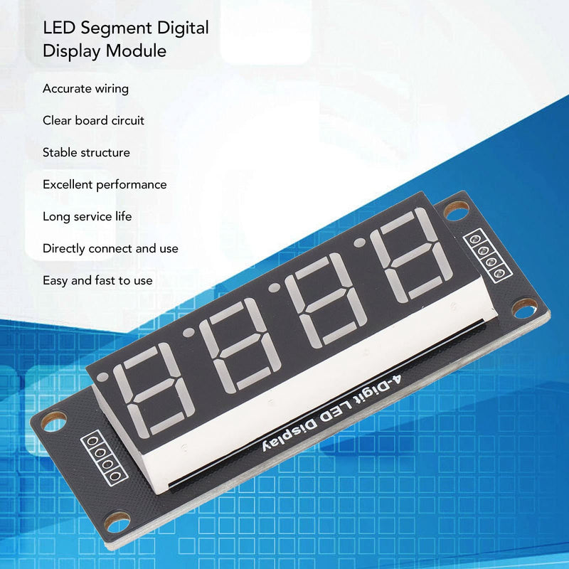 LED Segment Digital Display Module 0.56 Inch 4 Digit 7 Segment PCB Clock Module LED Display Tube Red Pack of 4