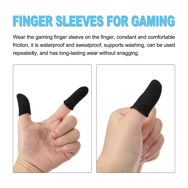 MECCANIXITY Mobile Gaming Finger Sleeve Controller Finger Thumb Sleeve Gloves Black, Carbon Fiber Anti-Sweat Breathable, for Mobile Phone Game, Pack of 30 Black, Black