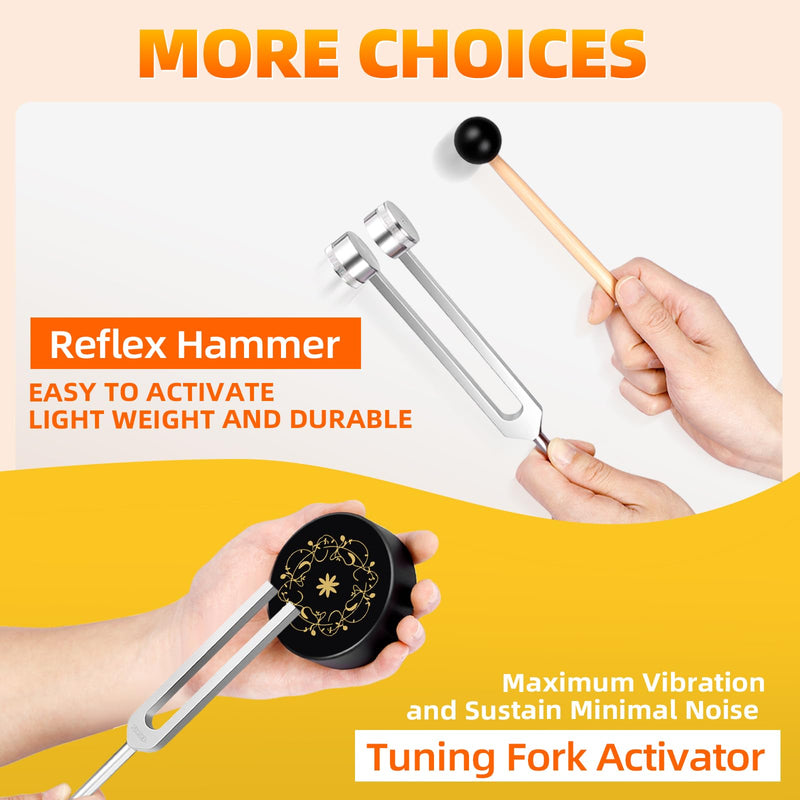 [AUSTRALIA] - Tuning Forks for Healing(128Hz, 136.1Hz, 432Hz, 528Hz),Medical-Grade Weighted & Unweighted Tuning Forks Set with Vegan Leather Pouch &Activator, for Chakra/Sound Therapy/Yoga/Meditation 