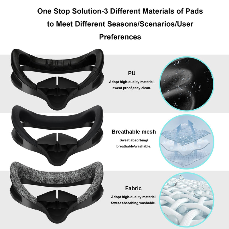 Globular Cluster F3 V3 Magnetic Facial Interface for Quest 3 | Flexible and Adaptive Frame with Multi-Material Pads, Not Compatible with Quest 3S or Official Charging Dock