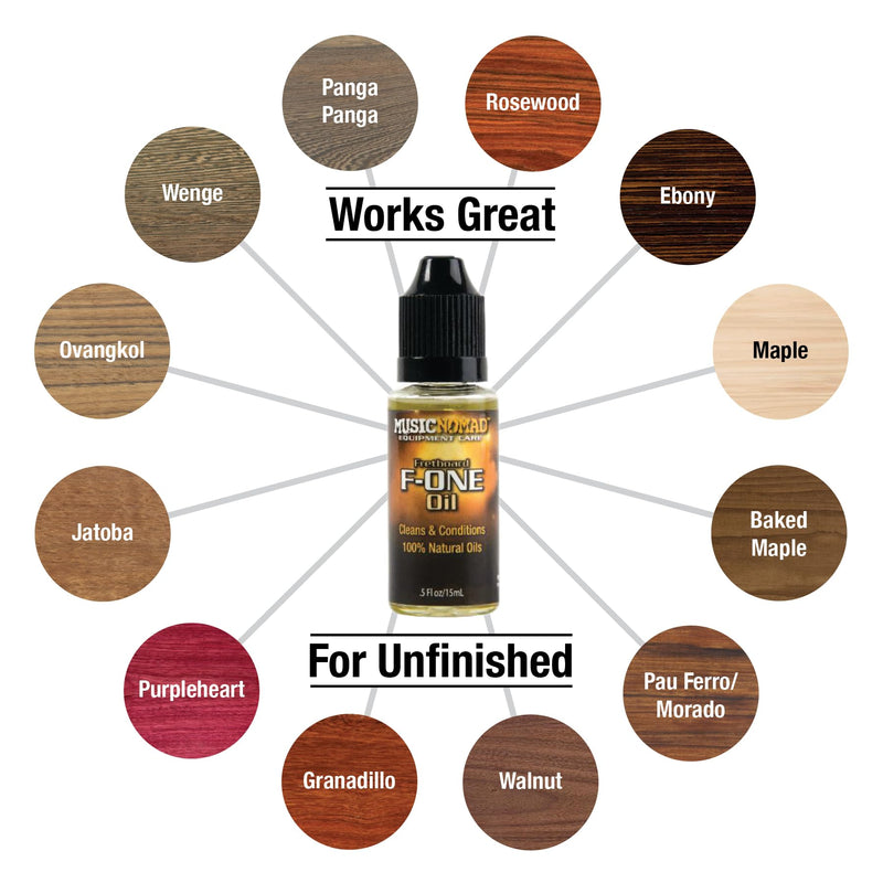 MusicNomad Guitar Cleaner, Fretboard Conditioner Oil, Fret Polish and Microfiber Cloth - 4 pc. Guitar Care Kit