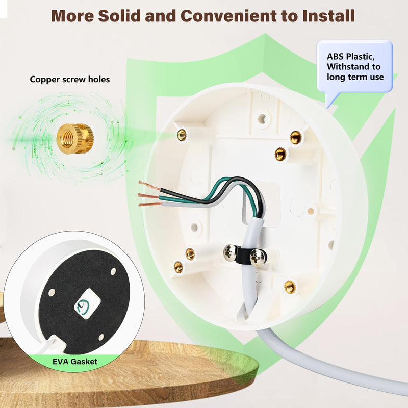 Power Cable and Plug-in Mount for Floodlight Cams Compatible with Floodlight Cam Wired Pro/Plus, Blink Wired Floodlight Camera, Electrical Box with 20ft Weatherproof Cable -(2in1 Mount and Cord Set)
