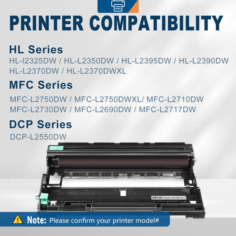 Ankink DR730 Compatible Drum Unit (Not Toner) Replacement for Brother DR-730 DR760 760 for HL-L2350DW HL-L2370DW HL-L2395DW HL-L2325DW MFC-L2750DW MFC-L2710DW L2690DW DCP-L2550DW Laser Printer,1 Pack