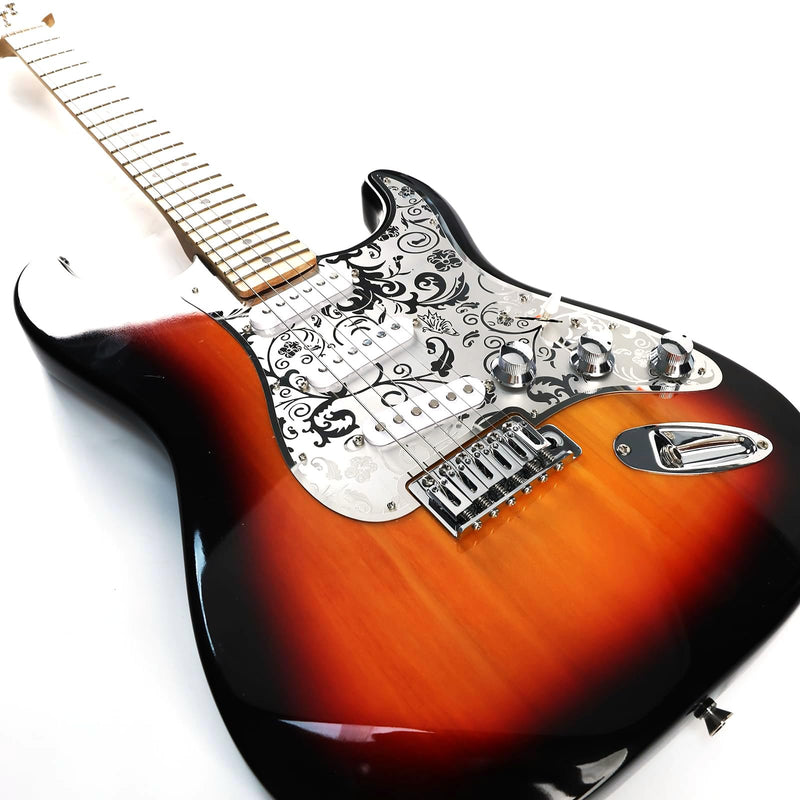 Stainless Steel Guitar Pick guard 11 holes SSS Single Coil Mounting Screws 9/32''Potentiometer Metal Electric Guitar Pickguard Compatible with Stratocaster Strat ST Style Guitar (Chrome) SSS-7mm Chrome