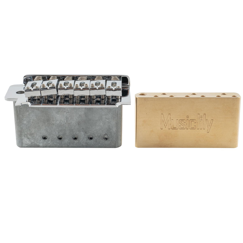 Musiclily Ultra 52.5mm (2-1/16 inch) Full Solid Brass 36mm Short Tremolo Block for China made Squier New after 2021 Affinity 2-point Electric Guitar Bridge Solid Brass 36mm V2