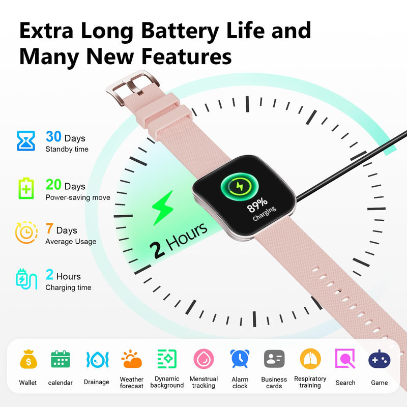 MFVLP Smart Watch for Men Women, Bluetooth Calls, AI Dial, AI Q&A, 1.85" HD AMOLED Curved Display Fitness Watch with Blood Pressure Sleep Heart Rate Monitor