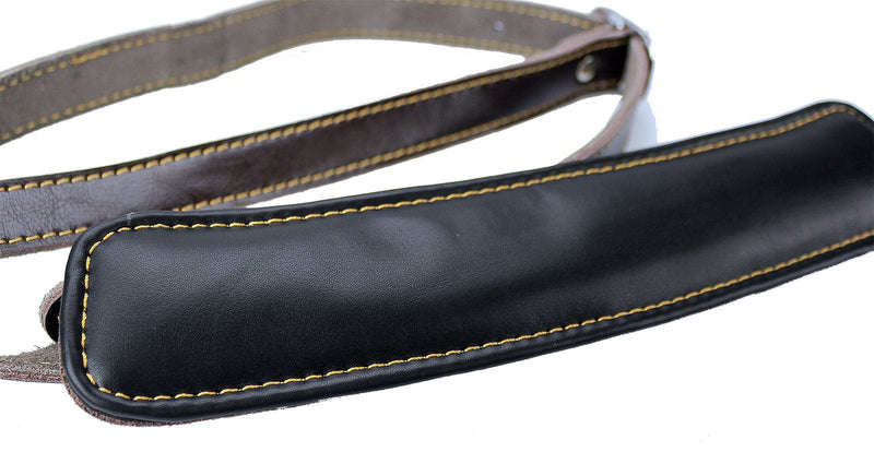Walker & Williams C-18-BRN Vintage Style Guitar Strap In Premium Dark Brown Leather Extra Long Up To 61" For Acoustic, Electric, And Bass Guitars