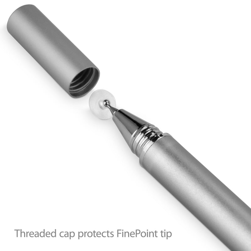 Stylus Pen for Unihertz Atom (Stylus Pen by BoxWave) - FineTouch Capacitive Stylus, Super Precise Stylus Pen for Unihertz Atom - Metallic Silver